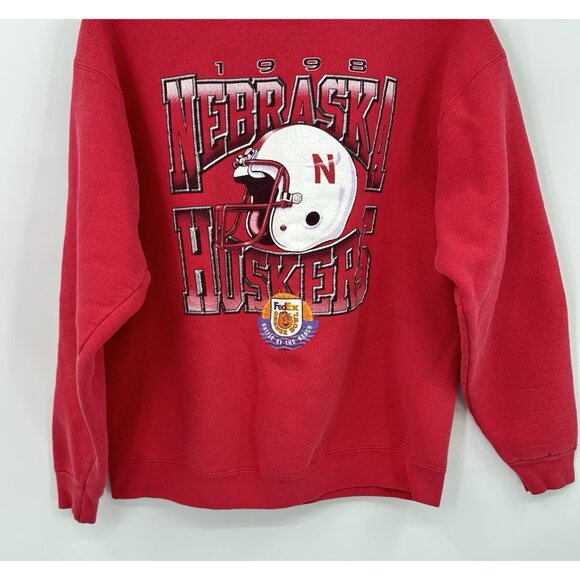vintage 1998 NEBRASKA CORNHUSKERS ORANGE BOWL sweatshirt huskers football S M - Picture 4 of 7